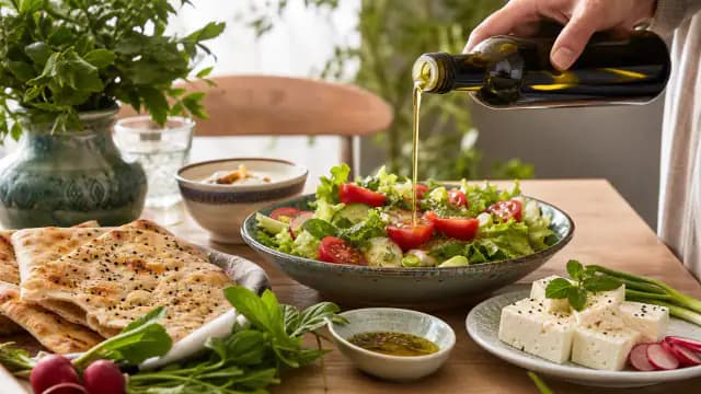 روغن زیتون برای سالاد تازه
